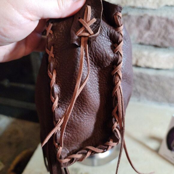 🔷️Genuine Elk Hide Leather Crossbody Purse Bag by Native Americans - Picture 7 of 10